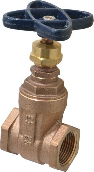 NIBCO - 1" Pipe, Class 125, Threaded Bronze Solid Wedge Stem Gate Valve - 200 WOG, 125 WSP, Screw-In Bonnet - Exact Tooling