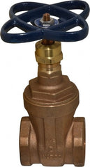 NIBCO - 1-1/2" Pipe, Class 125, Threaded Bronze Solid Wedge Stem Gate Valve - 200 WOG, 125 WSP, Screw-In Bonnet - Exact Tooling