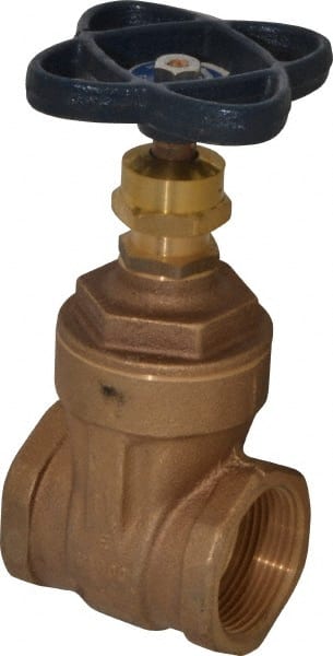 NIBCO - 1-1/4" Pipe, Class 125, Threaded Bronze Solid Wedge Stem Gate Valve - 200 WOG, 125 WSP, Screw-In Bonnet - Exact Tooling