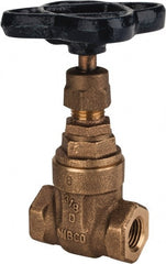 NIBCO - 1/4" Pipe, Class 125, Threaded Bronze Solid Wedge Stem Gate Valve - 200 WOG, 125 WSP, Screw-In Bonnet - Exact Tooling