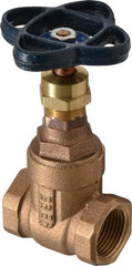NIBCO - 3/4" Pipe, Class 125, Threaded Bronze Solid Wedge Stem Gate Valve - 200 WOG, 125 WSP, Screw-In Bonnet - Exact Tooling