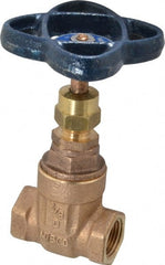 NIBCO - 3/8" Pipe, Class 125, Threaded Bronze Solid Wedge Stem Gate Valve - 200 WOG, 125 WSP, Screw-In Bonnet - Exact Tooling