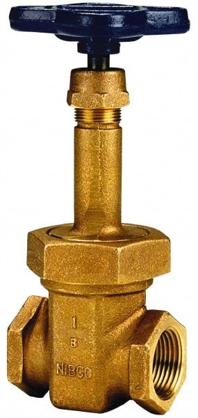 NIBCO - Class 125, Threaded Bronze Solid Wedge Rising Stem Gate Valve - 200 WOG, 125 WSP, Union Bonnet - Exact Tooling