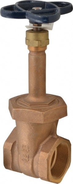 NIBCO - 2" Pipe, Class 125, Threaded Bronze Solid Wedge Rising Stem Gate Valve - 200 WOG, 125 WSP, Union Bonnet - Exact Tooling