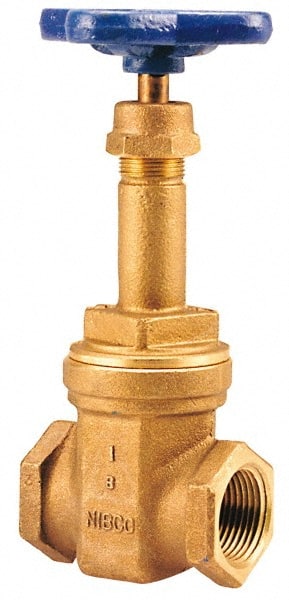 NIBCO - 3/8" Pipe, Class 125, Threaded Bronze Solid Wedge Rising Stem Gate Valve - 200 WOG, 125 WSP, Union Bonnet - Exact Tooling