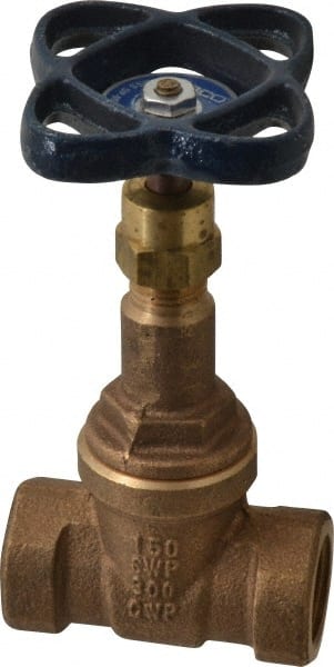 NIBCO - Class 125, Threaded Bronze Solid Wedge Rising Stem Gate Valve - 200 WOG, 125 WSP, Union Bonnet - Exact Tooling