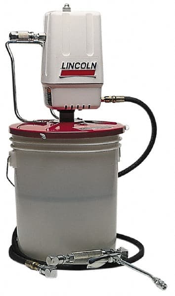 Lincoln - Grease Lubrication Aluminum Air-Operated Pump - For 25 to 50 Lb (Drum) & 35 to 50 Lb (Pail) Container - Exact Tooling