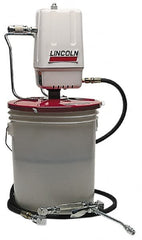 Lincoln - Grease Lubrication Aluminum Air-Operated Pump - For 25 to 50 Lb (Drum) & 35 to 50 Lb (Pail) Container - Exact Tooling