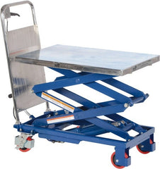 Vestil - 220 Lb Capacity Manual Scissor Elevating Cart - 10" to 51" Lift Height, 27-1/2" Platform Length x 17-1/2" Platform Width - Exact Tooling