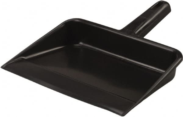 Vikan - 12" Wide Handheld Dustpan - Plastic Body, 5-5/8" Handle, Black - Exact Tooling
