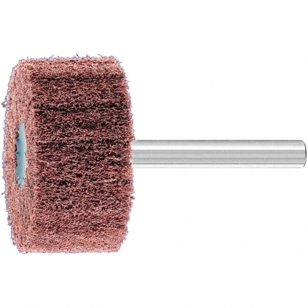 PFERD - 1-1/2" Diam x 3/4" Face Width, Aluminum Oxide Nonwoven Mounted Flap Wheel - 1/4" Shank Mount, 280 Grit, 15,000 Max RPM - Exact Tooling
