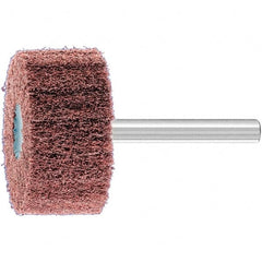 PFERD - 1-1/2" Diam x 3/4" Face Width, Aluminum Oxide Nonwoven Mounted Flap Wheel - 1/4" Shank Mount, 280 Grit, 15,000 Max RPM - Exact Tooling