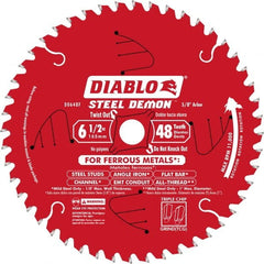Freud - 6-1/2" Diam, 5/8" Arbor Hole Diam, 48 Tooth Wet & Dry Cut Saw Blade - Carbide-Tipped, Burr-Free Action, Standard Round Arbor - Exact Tooling