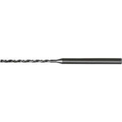 1.9 mm Dia. × 4 mm Shank × 34.5 mm Flute Length × 81 mm OAL, 15xD, 140°, AlTiN Nano, 2 Flute, Coolant Thru, Straight / Cylindrical Solid Carbide Drill - Exact Tooling
