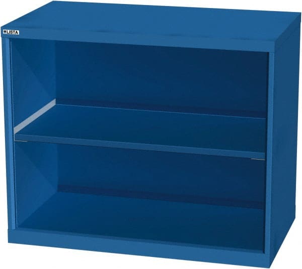 LISTA - 2 Shelf, 33-1/2" High x 40" Wide Bookcase - 22-1/2" Deep, Steel, Blue - Exact Tooling