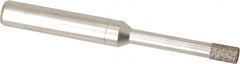 Made in USA - 0.156" Head Diam x 1/4" Head Thickness CBN Grinding Pin - 1/4" Shank Diam x 1-1/4" Shank Length, Coarse Grade - Exact Tooling