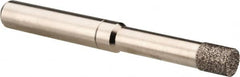 Made in USA - 0.218" Head Diam x 1/4" Head Thickness CBN Grinding Pin - 1/4" Shank Diam x 1-1/4" Shank Length, Coarse Grade - Exact Tooling