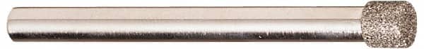 Made in USA - 0.312" Head Diam x 1/8" Head Thickness CBN Grinding Pin - 1/4" Shank Diam x 2-7/8" Shank Length, Coarse Grade - Exact Tooling