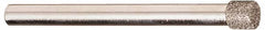 Made in USA - 0.312" Head Diam x 1/8" Head Thickness CBN Grinding Pin - 1/4" Shank Diam x 2-7/8" Shank Length, Coarse Grade - Exact Tooling