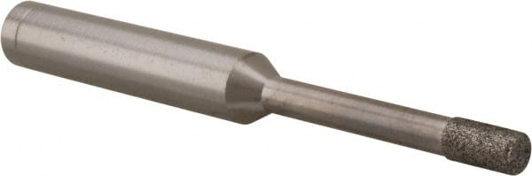 Made in USA - 0.141" Head Diam x 1/4" Head Thickness Diamond (Abrasive) Grinding Pin - 1/4" Shank Diam x 1-1/4" Shank Length, Coarse Grade - Exact Tooling