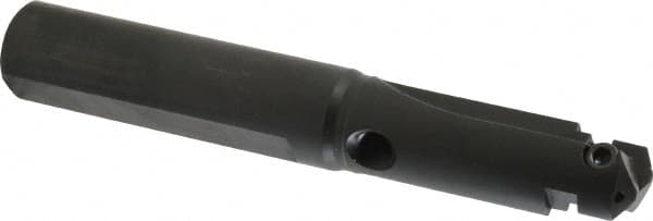 Allied Machine and Engineering - Series A, 31/32 to 1-3/8" Diam, 1" Diam Straight Shank, Straight Flute Spade Drill - 3" Max Depth, 3-17/32" Body Length, 6-1/2" OAL, Short Length, Through Coolant - Exact Tooling