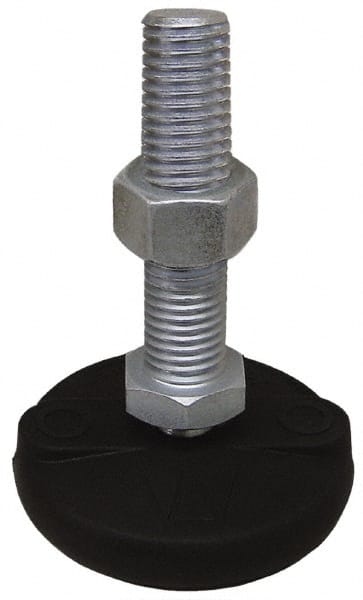 Gibraltar - 5/8-11 Bolt Thread, Studded Pivotal Stud Mount Leveling Pad & Mount - 10,000 Max Lb Capacity, 5" Base Diam - Exact Tooling