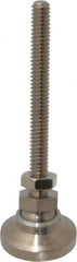 Gibraltar - 1/4-20 Bolt Thread, Studded Pivotal Stud Mount Leveling Pad & Mount - 1,000 Max Lb Capacity, 1" Base Diam - Exact Tooling