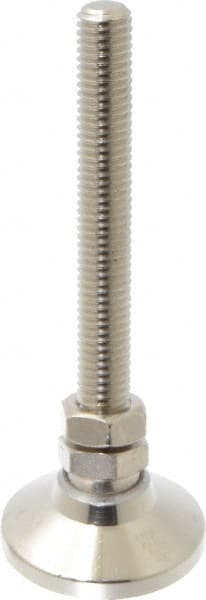 Gibraltar - 1/2-13 Bolt Thread, Studded Pivotal Stud Mount Leveling Pad & Mount - 5,000 Max Lb Capacity, 1-7/8" Base Diam - Exact Tooling