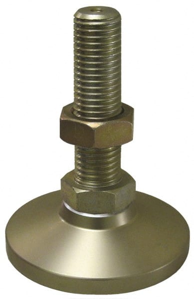 Gibraltar - 1-8 Bolt Thread, Studded Pivotal Stud Mount Leveling Pad & Mount - 22,000 Max Lb Capacity, 4" Base Diam - Exact Tooling