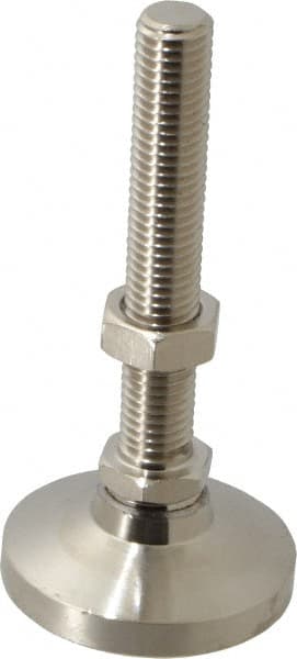Gibraltar - 5/8-11 Bolt Thread, Studded Pivotal Stud Mount Leveling Pad & Mount - 6,000 Max Lb Capacity, 2-1/2" Base Diam - Exact Tooling