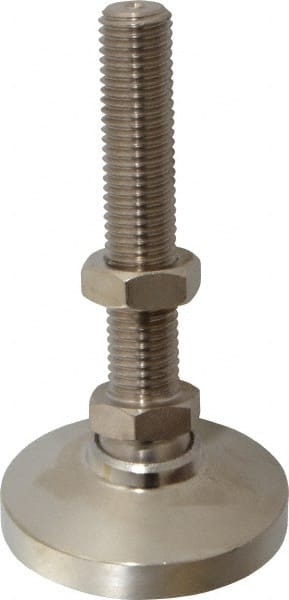 Gibraltar - 3/4-10 Bolt Thread, Studded Pivotal Stud Mount Leveling Pad & Mount - 7,400 Max Lb Capacity, 3" Base Diam - Exact Tooling