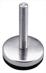 Gibraltar - 1/2-13 Bolt Thread, Stud Mount Leveling Pad & Mount - 250 Max Lb Capacity, 2.4" Base Diam, 4" Thread Length - Exact Tooling