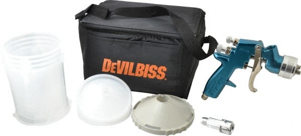 DeVilbiss - Gravity Feed Paint Spray Gun - 24 oz Capacity, 100 Max psi, 9.9 to 40 CFM, For Enamels, Epoxies, Lacquers, Polyurethanes, Primers, Sealers, Stains, Thinned Latex, Varnishes - Exact Tooling