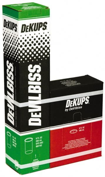 DeVilbiss - Paint Sprayer Cup - Disposable Cups and Lids, 32 Pack, Compatible with Siphon and Gravity Spray Guns - Exact Tooling