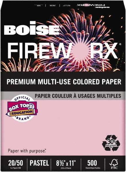 Boise - 8-1/2" x 11" Pink Colored Copy Paper - Use with Laser Printers, Copiers, Plain Paper Fax Machines, Multifunction Machines - Exact Tooling