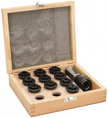 Accupro - 11 Piece, 3/4 Inch Shank Diameter, Rigid, Tapping Chuck Set - 9/16 Inch Max Collect Capacity, 1.41 Inch Nose Diameter, 1.574 Inch Projection, Straight Shank, Quick Change - Exact Tooling