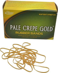 Alliance - 7 Inch Circumference, 1/8 Inch Wide, Pale Crepe Gold Rubber Band Strapping - 300 Pieces - Exact Tooling