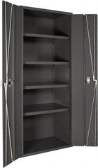 Durham - 4 Shelf Locking Storage Cabinet - Steel, 36" Wide x 24" Deep x 84" High, Gray - Exact Tooling