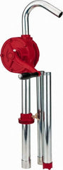 Value Collection - 1" Outlet, Cast Iron Hand Operated Siphon Pump - 10 oz per Stroke, 49" OAL, For Petroleum Based Products - Exact Tooling