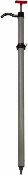 Value Collection - 19/32" Outlet, PVC Hand Operated Drum Pump - 22 oz per Stroke, 38" OAL, For Water Based Fluids, Light Oils, Mild Acids & Corrosive Soaps, Detergents, Waxes, Deodorants - Exact Tooling