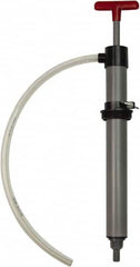 Value Collection - 19/32" Outlet, PVC Hand Operated Drum Pump - 8 oz per Stroke, 22" OAL, For Most Liquid Chemicals - Exact Tooling