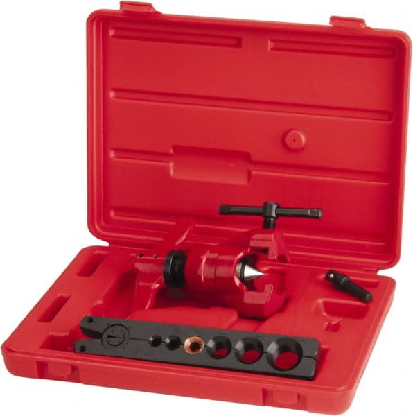 Value Collection - 3/16 to 5/8" Pipe Capacity, Flaring Tool Kit - 6 Pieces, Cuts Copper - Exact Tooling