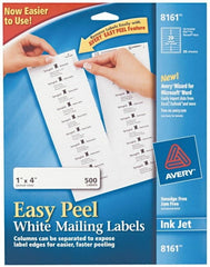 AVERY - 1" Wide x 4" Long, White Paper Shipping Label - For Inkjet Printers - Exact Tooling