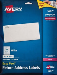 AVERY - 1-3/4" Long, White Paper Shipping Label - For Laser Printers - Exact Tooling