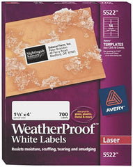 AVERY - 4" Long, White Polyester Shipping Label - For Laser Printers - Exact Tooling