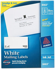 AVERY - 2" Wide x 4" Long, White Paper Shipping Label - For Inkjet Printers - Exact Tooling