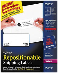 AVERY - 2" Wide x 4" Long, White Paper Shipping Label - For Laser Printers - Exact Tooling