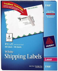AVERY - 5" Long, White Paper Shipping Label - For Laser Printers - Exact Tooling