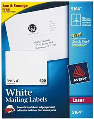 AVERY - 4" Long, White Paper Shipping Label - For Laser Printers - Exact Tooling