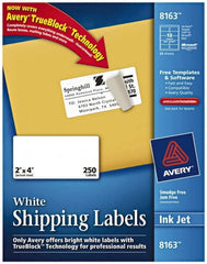 AVERY - 2" Wide x 4" Long, White Paper Shipping Label - For Inkjet Printers - Exact Tooling